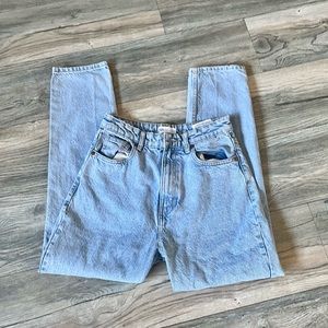 High waisted straight leg jean
